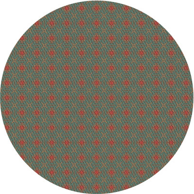Tapis vert/orange à motifs Nergizli