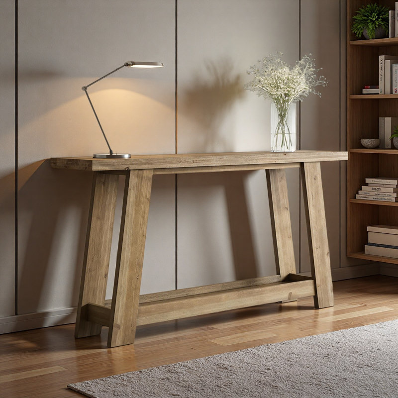 Narrow Sofa Table,Two-Tier Console Table,Wooden Entryway Table