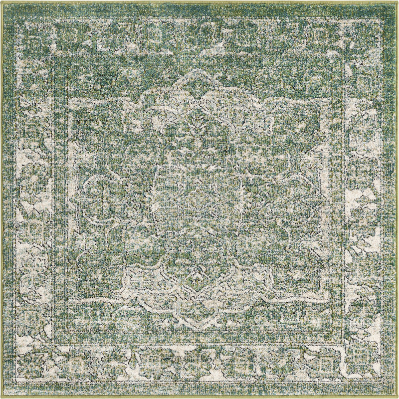 Tapis traditionnel Mekalah Moss Oriental, Carré 4 pi