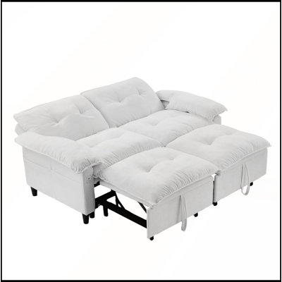 Canapé-lit convertible en velours de 73 pouces avec canapé-lit et matelas escamotable