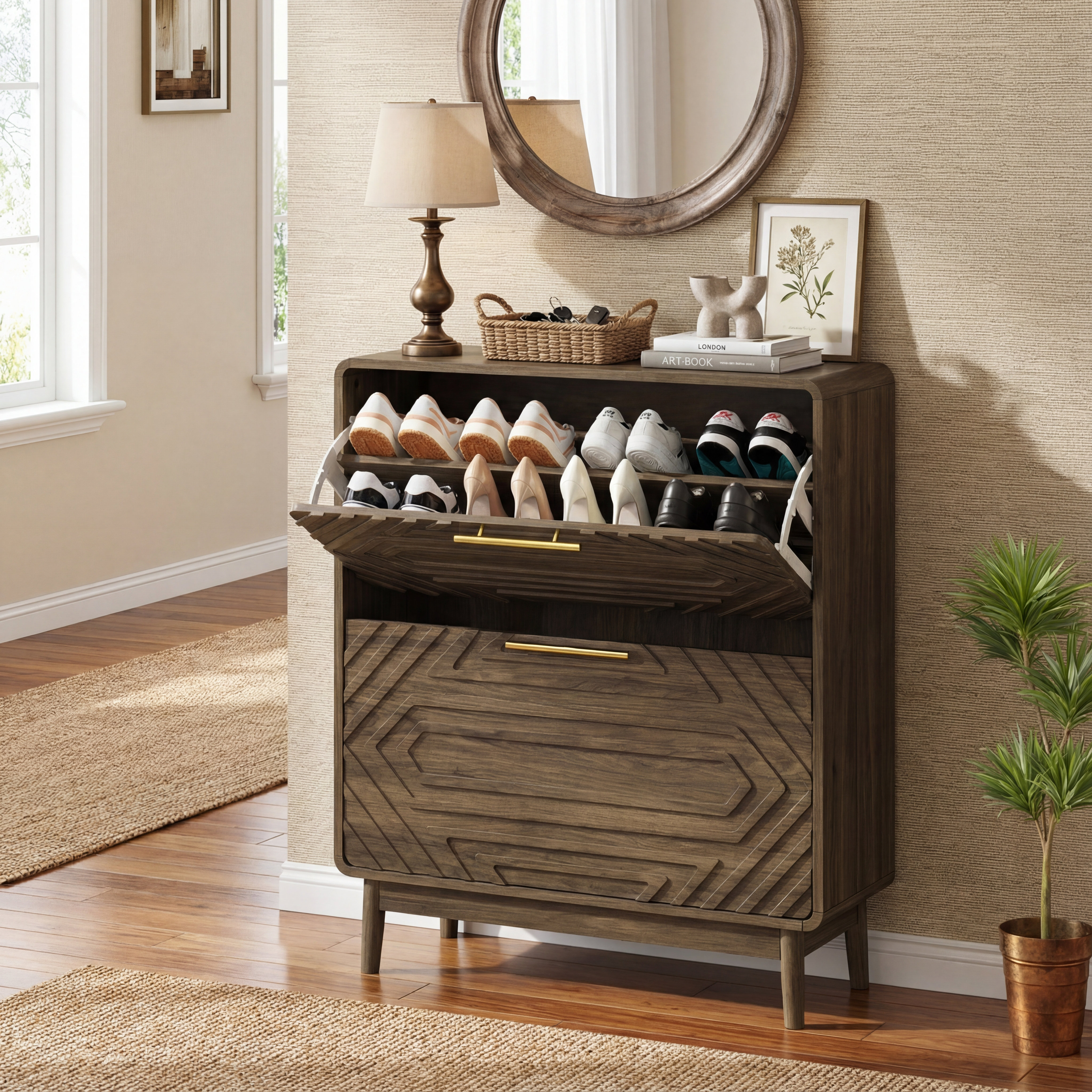 Mid Century Modern Shoe Racknull