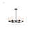 Aridna - 6 Light Chandelier - Matte Black with Satin White Glass