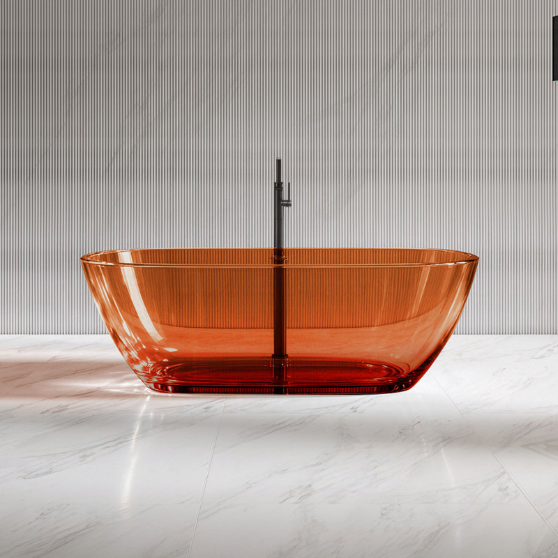 Baignoire de trempage autoportante en résine avec drain escamotable 59 po. X 28 po. MonBlari