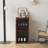 Brown Walnut Color Modular Wine Bar Cabinet With Storage Shelves With Hutch For Dining Room