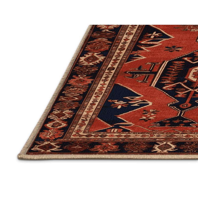 Tapis brun lavable à la machine, Rond 7 pi