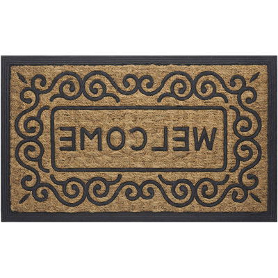 Coco défilement 30 po x 18 po tapis de porte extérieur antidérapant Hephaestus