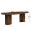 Ensemble de table de salle à manger 6 personnes Lyddia avec chaises rembourrées et base à double caisson cannelé-129681401-129681406