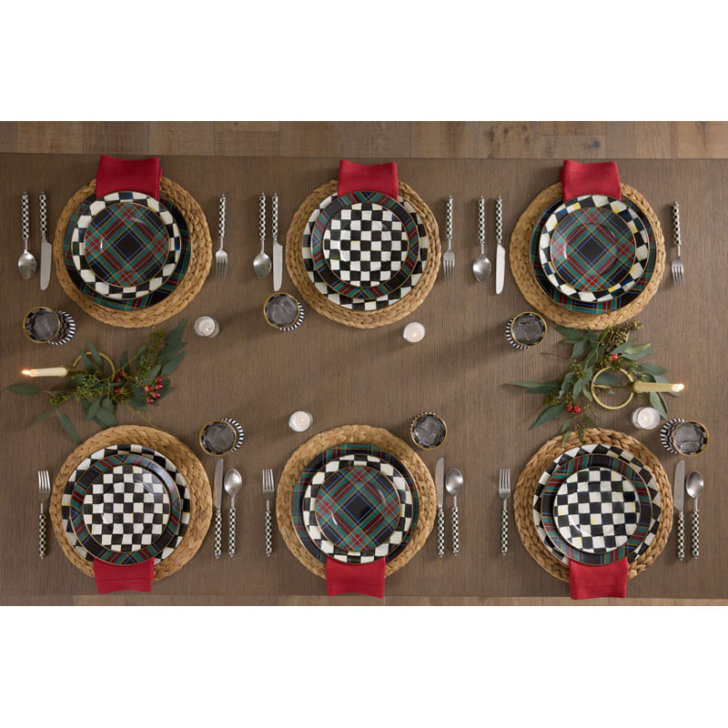 Tartan Black Salad/Dessert Plate