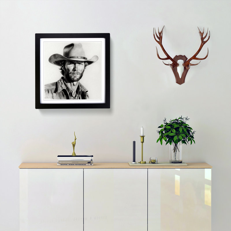 Clint Eastwood Drawing No.1 - Framed Print, Black