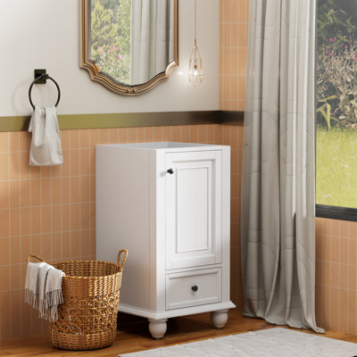 Base de meuble-lavabo simple 18 po seulement, surface peinte, portes à fermeture en douceur