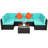 Aldebaran Wicker 6 - Person Modular Patio Conversation Set with Cushions-1950110667
