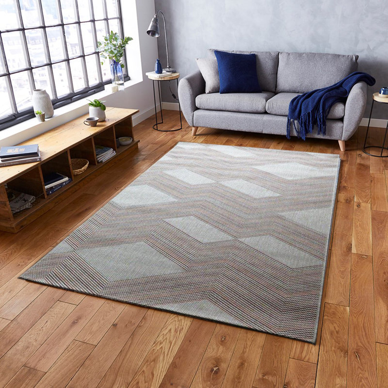 Machine Woven Grey Indoor Rug, Rectangle 120 x 170cm
