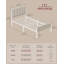 Single Metal Bed Frame with Upholstered Headboard