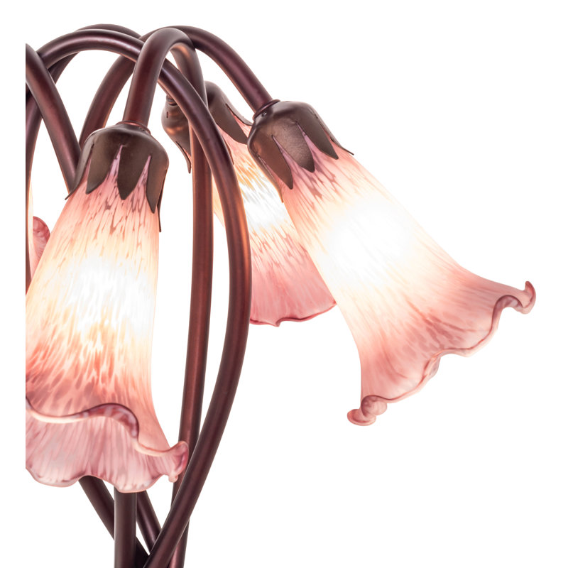 17" High Lavender Pond Lily 5 Light Accent Lamp, Lavender, Rocker