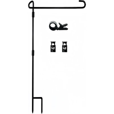 Porte-mât de jardin, drapeaux de jardin pour l'extérieur avec bouchon de drapeau et peinture thermolaquée imperméable pour porte-mât de drapeau pour l'extérieur de la maison, drapeaux de jardin pour l'extérieur