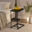 Table d'appoint avec panier de rangement et support pour ordinateur portable – aspect bois – gris-2007158159