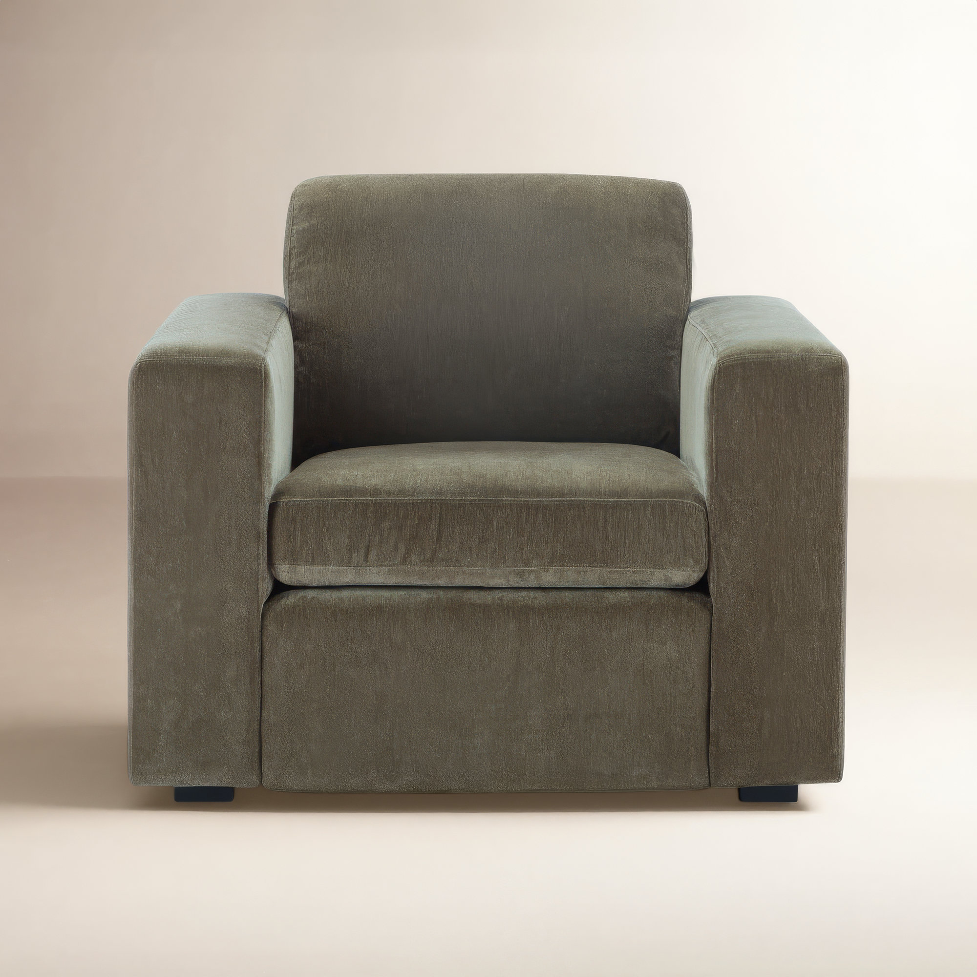Benedict Upholstered Armchair, Olive Green Performance Chenille