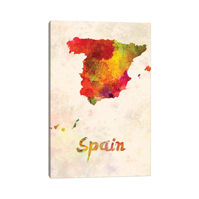 Spain In Watercolor by Paul Rommer - Wrapped Canvas Painting