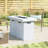 Modern Outdoor Fire Pit Table, 25" High X 42" Wide, Concrete Material, Adjustable Flame, Garden Decoration H W Pit, Rust & Weather , Push-Button Table