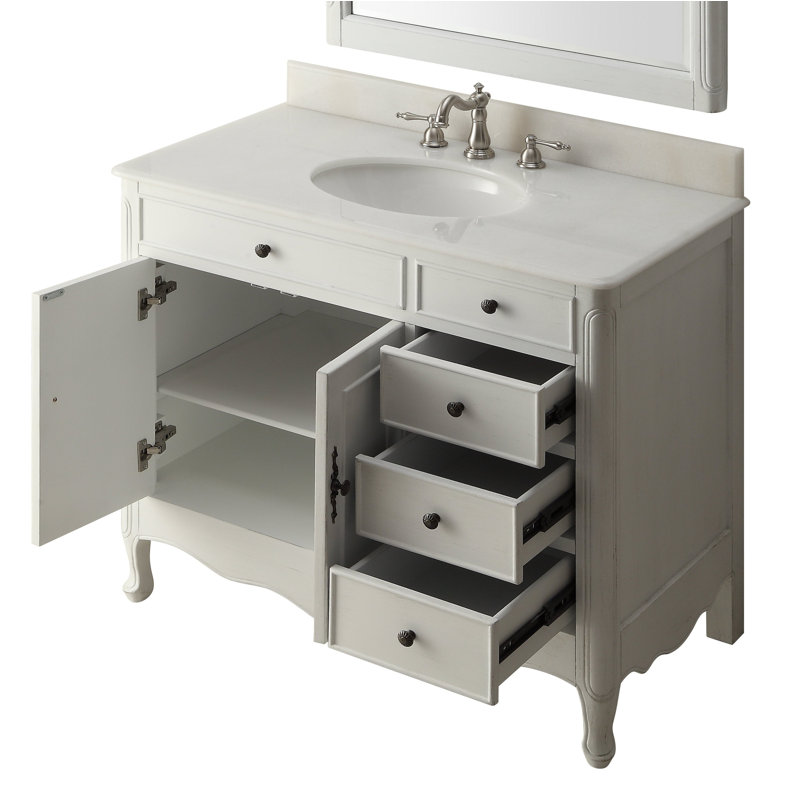 Ensemble de meuble-lavabo simple 38 po Medina, Blanc antique
