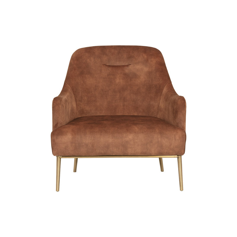Cameron Lounge Chair, Orange Polyester