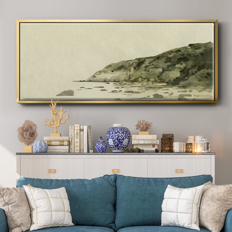 Distant Shore II- Framed Canvas, 24" H x 60" W