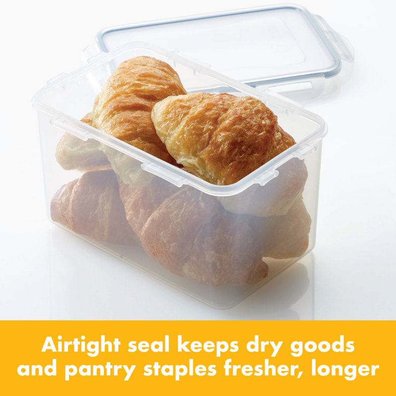 Clear Rectangular 1.9L Glass Meal Prep Container with Locking Lid