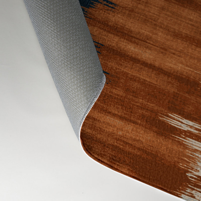 Watercolor Brown Indoor and Outdoor Area Rug, Rectangle 9' x 12'