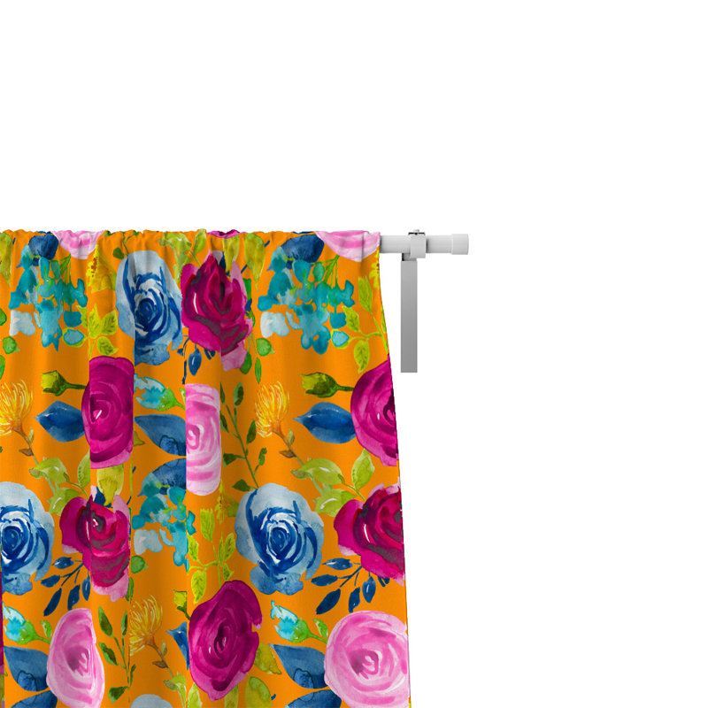 Paire de rideaux semi-transparents miel et moutarde, L 20 po x L 82 po