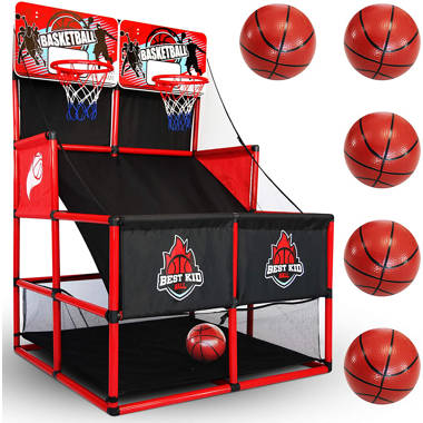 Hall of Games Indoor Arcade Basketball Games Multiple Styles, 2-Player  Arcade Scoring Display with Rubber Basketball Set, Perfect for Family Game  Rooms in 2023