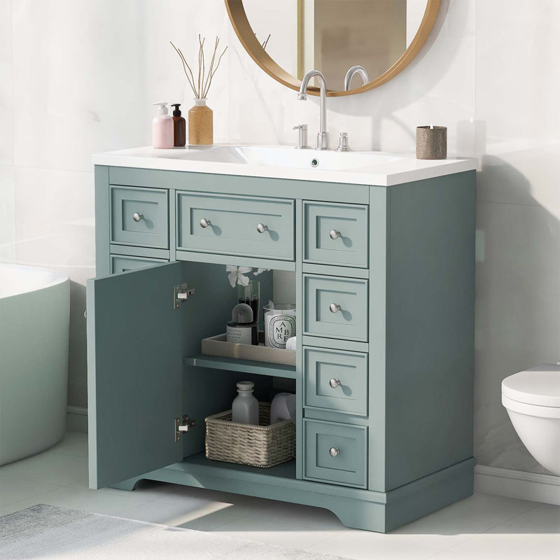 Rangement pour salle de bain Diain, Vert