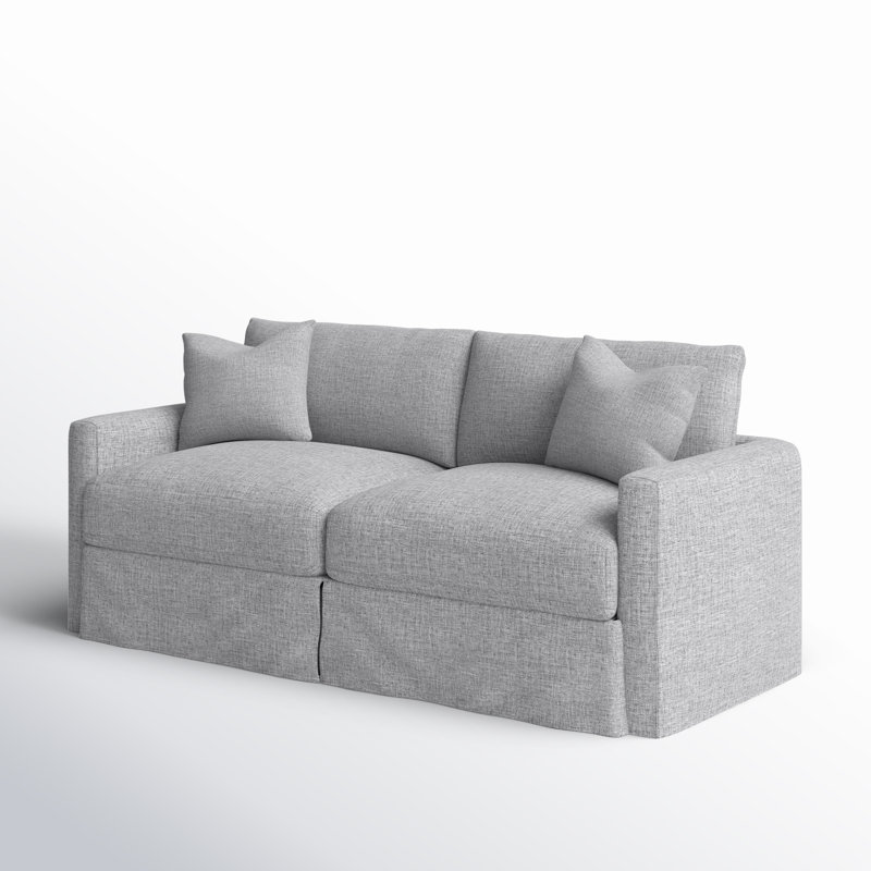 Hartig 84'' Slipcovered Sofa, Zuma Pumice Textured Linen