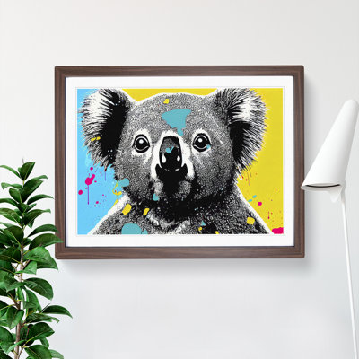 Koala Bear Splashed - Single Picture Frame Print