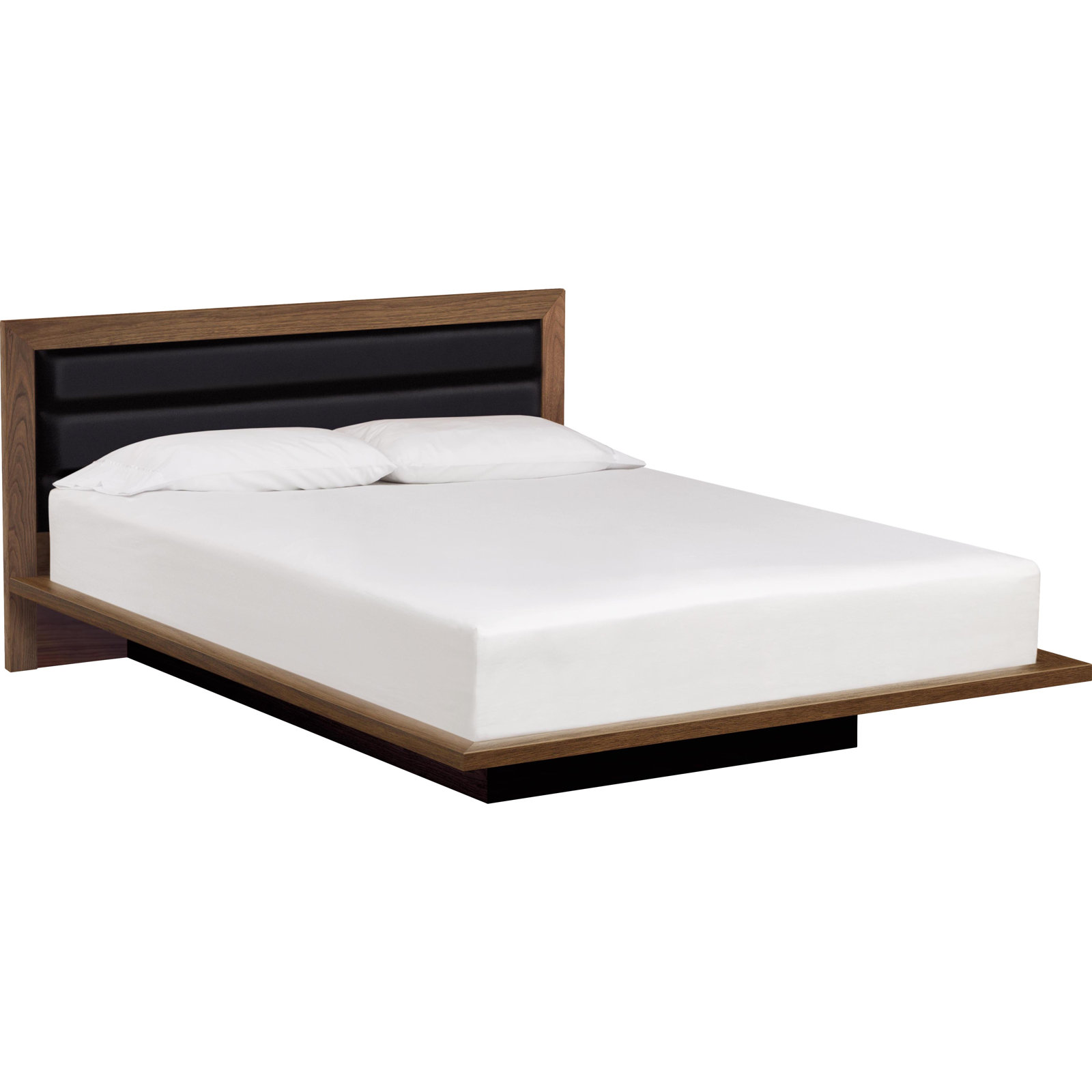 Moduluxe Walnut Bed, Queen, Ebony, Natural Walnut