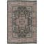 Wool Oriental Area Rug in Black/Pink/Green