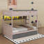 Lit superposé de style château avec 2 tiroirs, tablette, lit superposé en bois avec lumières DEL-1860052977-1860052983