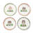 Holly Village Ceramic Dessert Plates