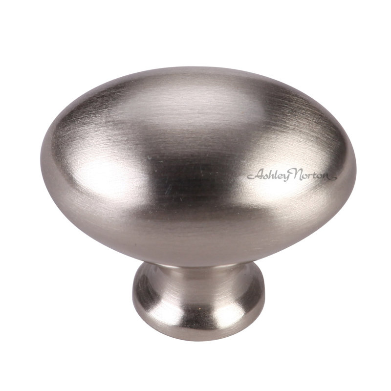 Oval Knob, Satin Nickel, 1 1/2''