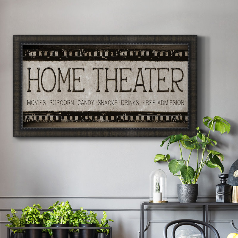 Toile encadrée pour cinéma maison de qualité supérieure - prête à être accrochée, Noir, H 25 po x l 45 po x P 1 po