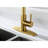 Stainless Steel Pull Down Kitchen Faucet In Brushed Gold, 360 Swivel Nozzle, Dual Water Output, Single Handle For Temp & Flow Adjustment Spring Steel, Rotating Two Output Settings Diverse Needs-633600195