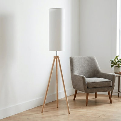 58.5" In Lauren Modern Natural Tripod Floor Lamp