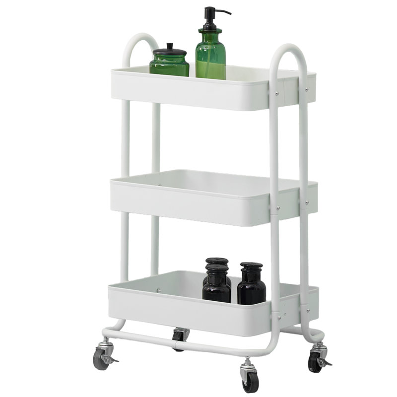 Wilburn Metal Bar Cart, White