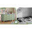 Commode double 6 tiroirs en vert sauge