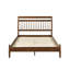 Grand lit plateforme avec cadre en bois transitionnel, aucun sommier requis, H 64 po x 84,5 po x 47 po, 1 finition finition châtaignier pour la chambre à coucher, la base, livré-753363328
