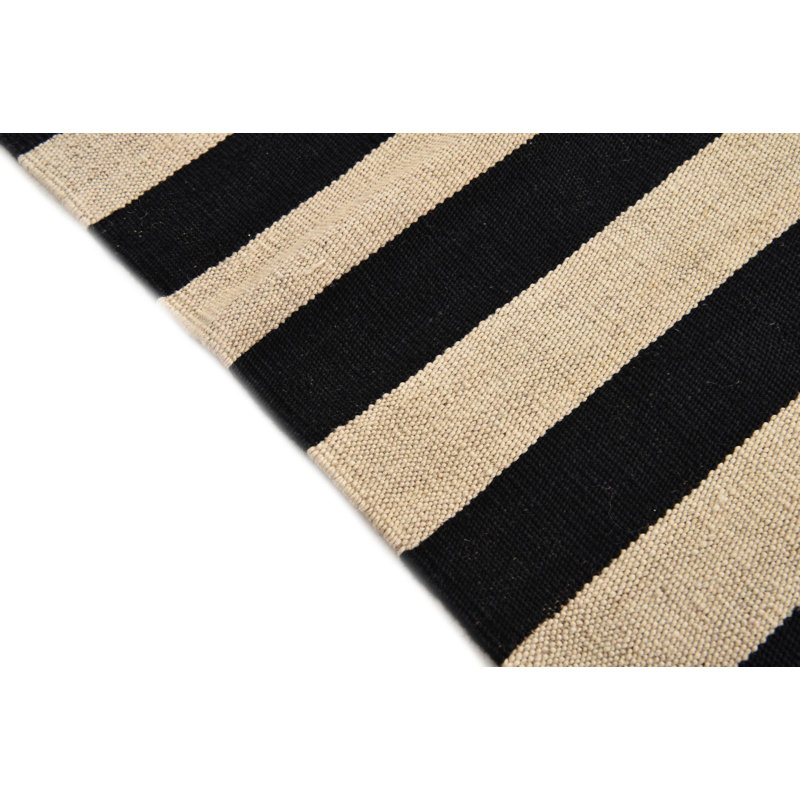 Tapis noir et blanc 3x5 Ponce