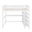 Lit mezzanine double avec tablettes de rangement et bureau-704342355