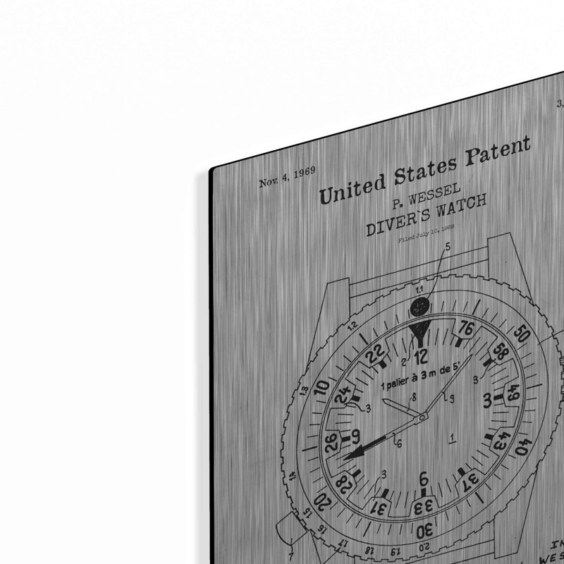 «Diver's Watch Blueprint Vernis» par Luxe, H 16 po x l 12 po