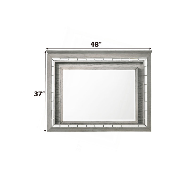 Light Gray Oak Finish Mirror W/Led