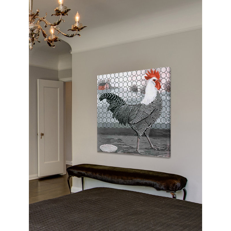 Journal Rooster 2 - Wrapped Canvas Print, 81cm H x 81cm W