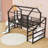 Metal House-Shaped Loft Bed With Stairs And Slide-98665827-98665826